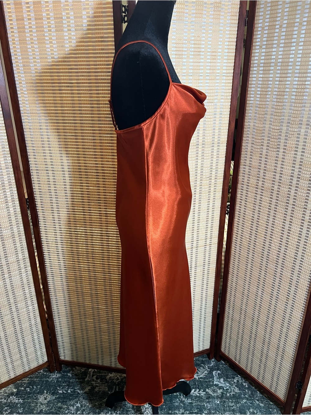 Bebe Satin Cowl Neck Slip Midi Dress 🍊 - Picture 4 of 6